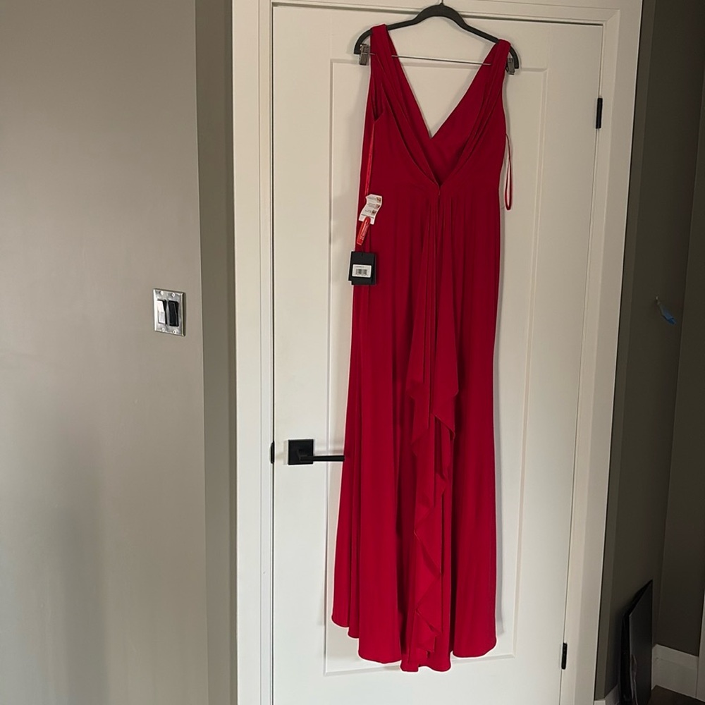 Ieena for Mac Duggal red jersey gown s10 NWT